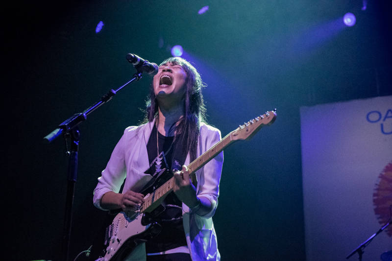 Thao Nguyen performs at the Oakland United benefit at the Fox Theater on Dec. 14, 2016. 