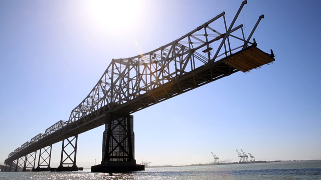 The eastern span of the old Bay Bridge