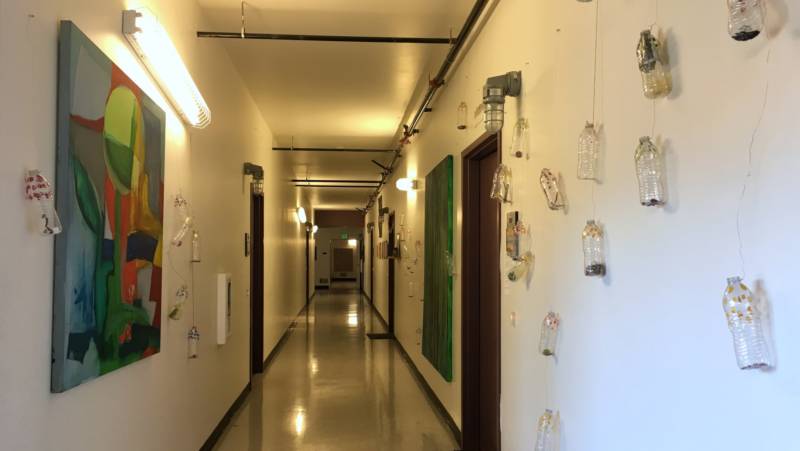 Artist tenants at the Tannery Arts Center are enthusiastically encouraging to install art in the hallways.