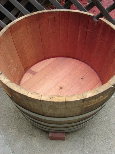 empty wine barrel