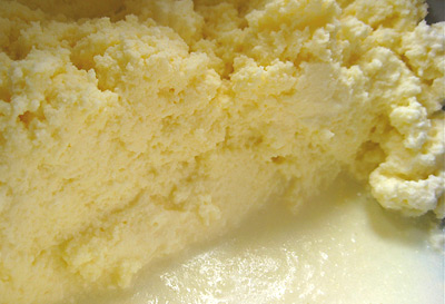 buttermilk separates from butter solids