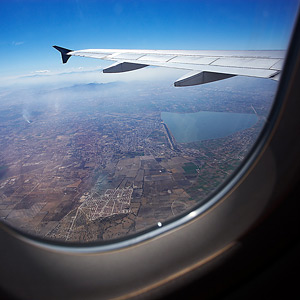 view of wing out of airplane
