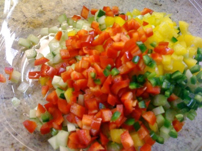 gazpacho diced vegetables
