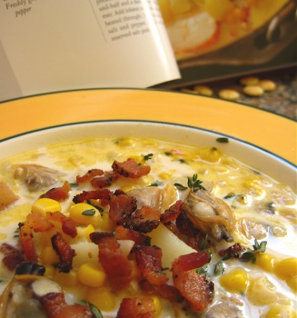 Corn and Clam Chowder with Bacon