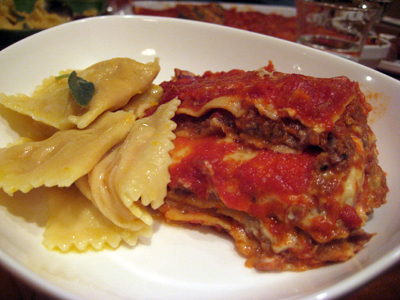 lasagna with raviolis