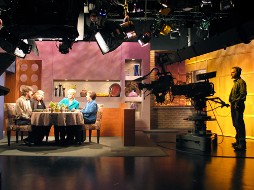 Taping Check, Please! Bay Area at KQED TV studio. Photo by Wendy Goodfriend.