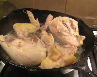 cooking the chicken