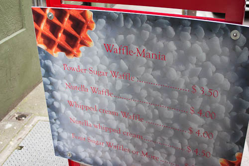 Waffle Mania truck menu