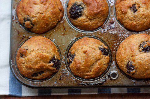 blackberry cornmeal muffins