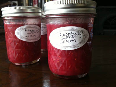 jars of raspberry jam