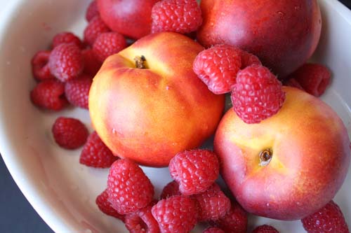 Nectarines and Raspberries