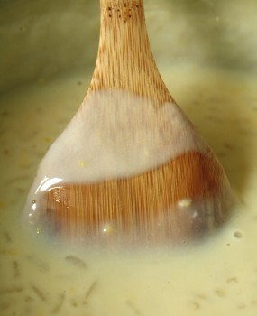 Wooden Spoon in Rice Pudding