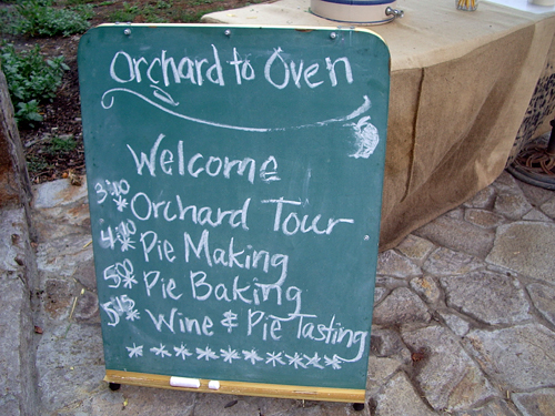 Orchard to Oven chalkboard