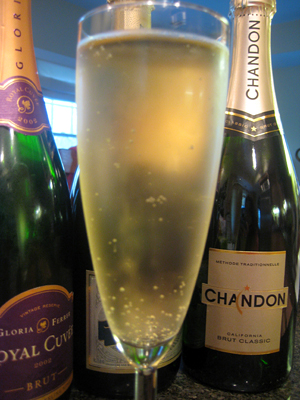 sparkling wine on new years eve