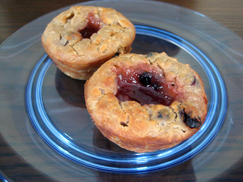 Cherry Jam Steel-Cut Oat muffins