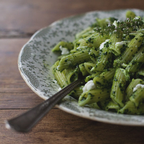 Winter Pasta with kale sauce