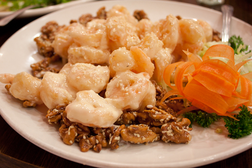 Prawns with Honey Walnuts, Canton Dim Sum & Seafood