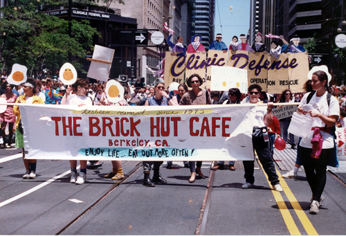 The Brick Hut Cafe contingent at the 1984 San Francisco Pride parade