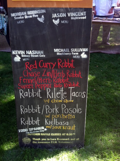 Rabbit menu from Heritage Fire. Photo by Laiko Bahrs