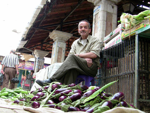 A Palestinian farmers market vendor shown in Corner Store.