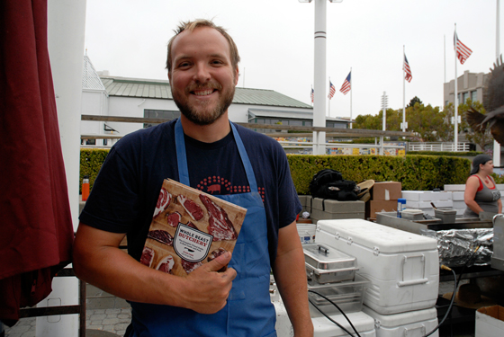 Ryan Farr with his new book Whole Beast Butchery. Photo: Wendy Goodfriend