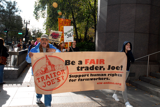 Protest march for farmworker justice in Oakland. Photo by Wendy Goodfriend