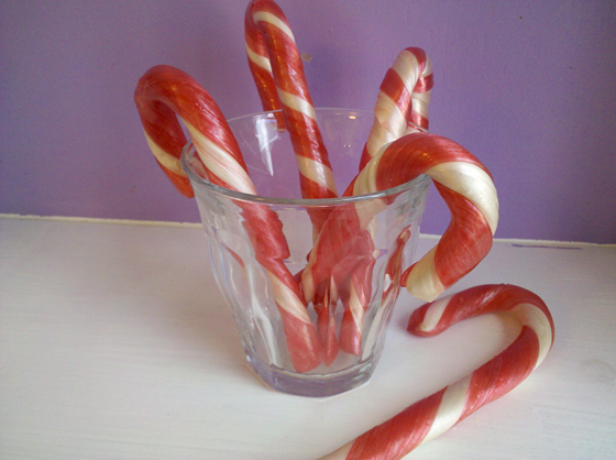 Candy Canes in glass