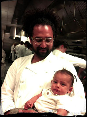 Chef Ravi Kapur and his son, Makoa. Photo: LLYC