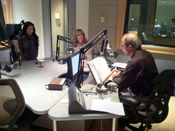 KQED Forum studio - Michael Krasny interviewing Chloe Coscarelli and Colleen Patrick-Goudreau
