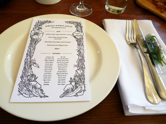 Kinfolk brunch menu on plate at Heirloom Cafe