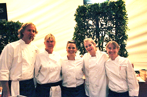 Chef Mark Dommen and Chef Emily Luchetti with other chefs at SF Chefs. Photo: Isabelle Aspera, Courtesy of SF Chefs