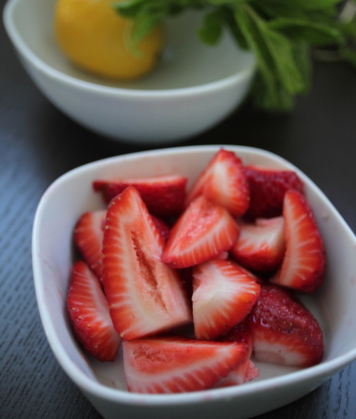 Strawberries, Lemont and Mint