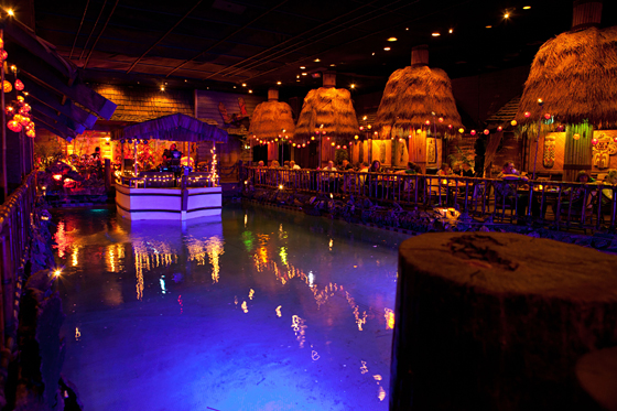The floating boat on the lagoon in the Tonga Room and Hurricane Bar. Photo: Marla Aufmuth