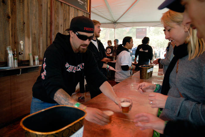Serving up beer at Beer Lands. Photo: Wendy Goodfriend 
