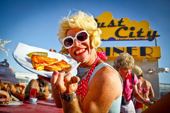 Grilled Cheese at Dust City Diner at Burning Man 2011. Photo Credit: Ana Grillo