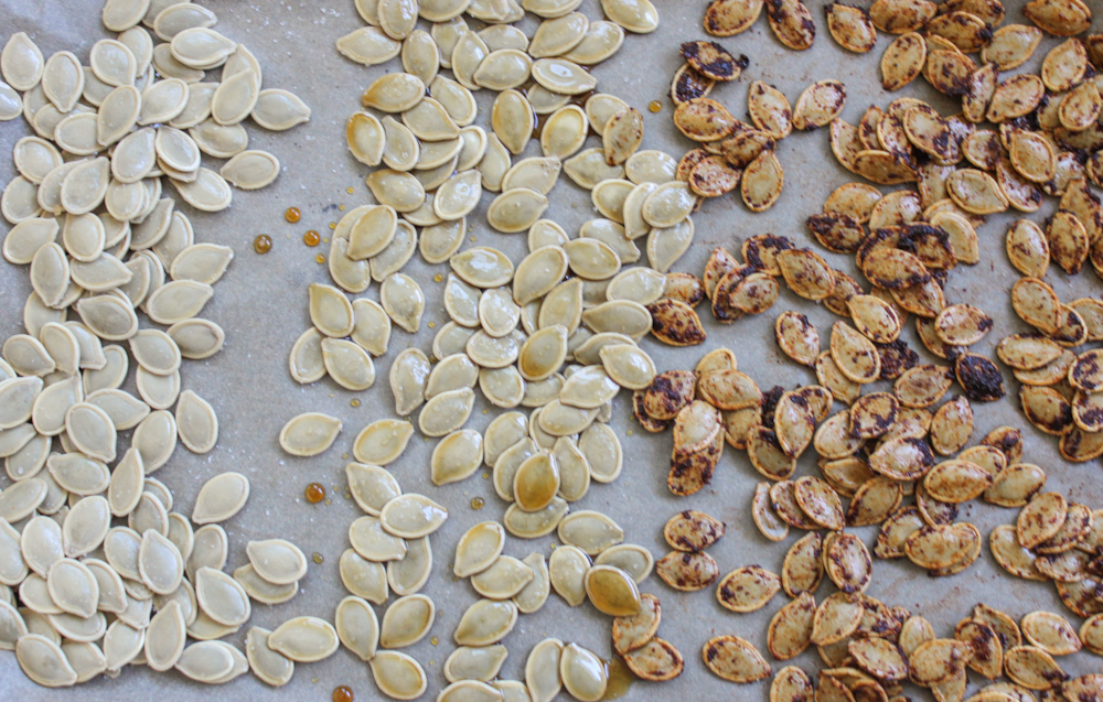 Coffee and Chili pumpkin seeds, Maple and Sea Salt, and Salted