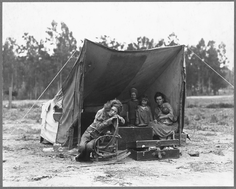 FSA photographer Dorothea Lange came across Florence Thompson and her children in a pea pickers' camp in Nipomo, California, in March 1936. Credit: Courtesy of Library of Congress