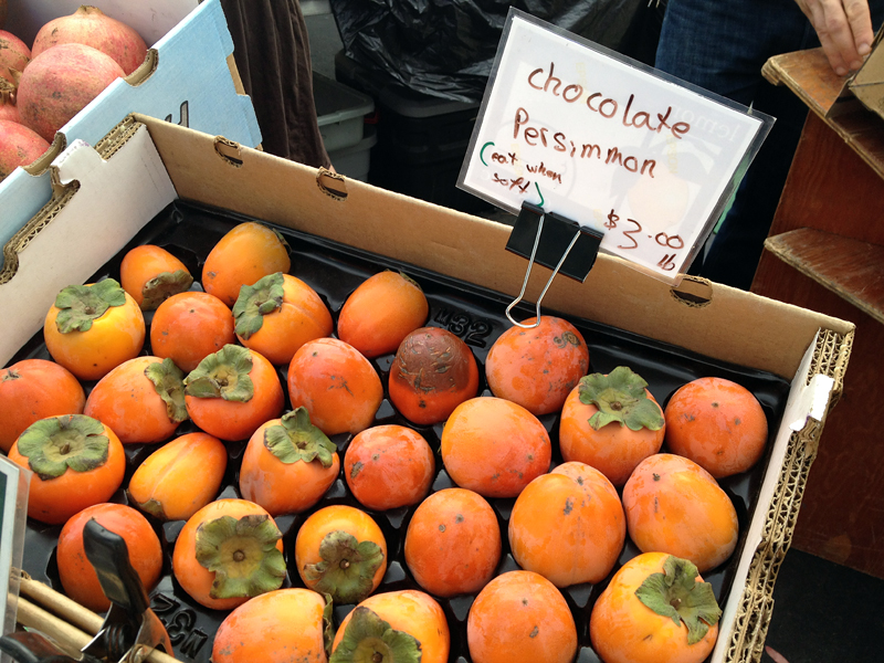 Chocolate persimmons from Temescal Farmers market. Photo: Wendy Goodfriend