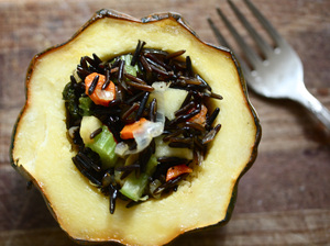 Acorn Squash Stuffed With Wild Rice And Apple