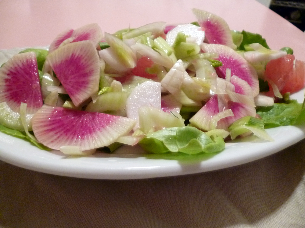 White-on-White Salad: Endive, Tokyo Turnips, Fennel, & Grapefruit