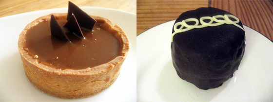 Salted Caramel Chocolate Tart from Mayfield Bakery and Calafia Cake from Calafia Cafe