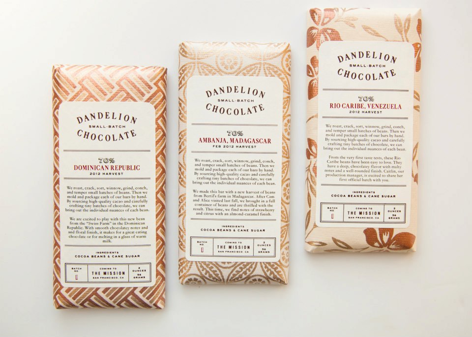 Three Varieties of Dandelion Chocolate Bars. Photo: Molly DeCoudreaux