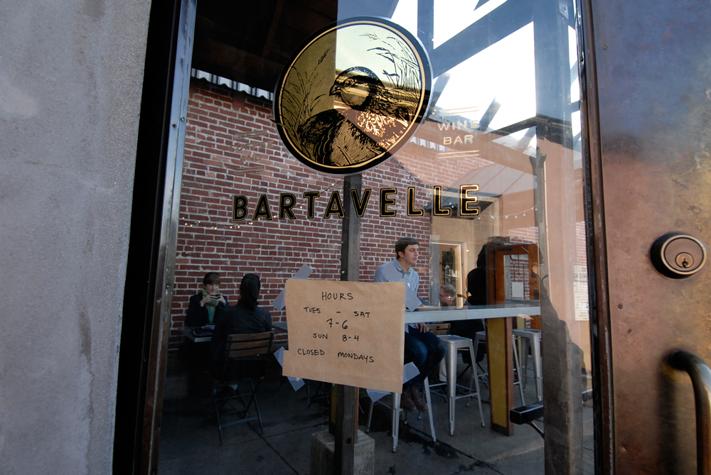Bartavelle Coffee and Wine Bar door. Photo: Wendy Goodfriend