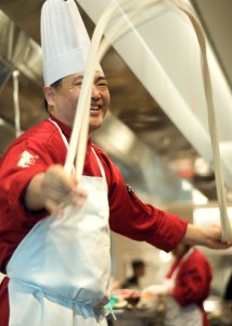 Executive Chef, Tony Wu making noodles. Photo: Blair Heagerty