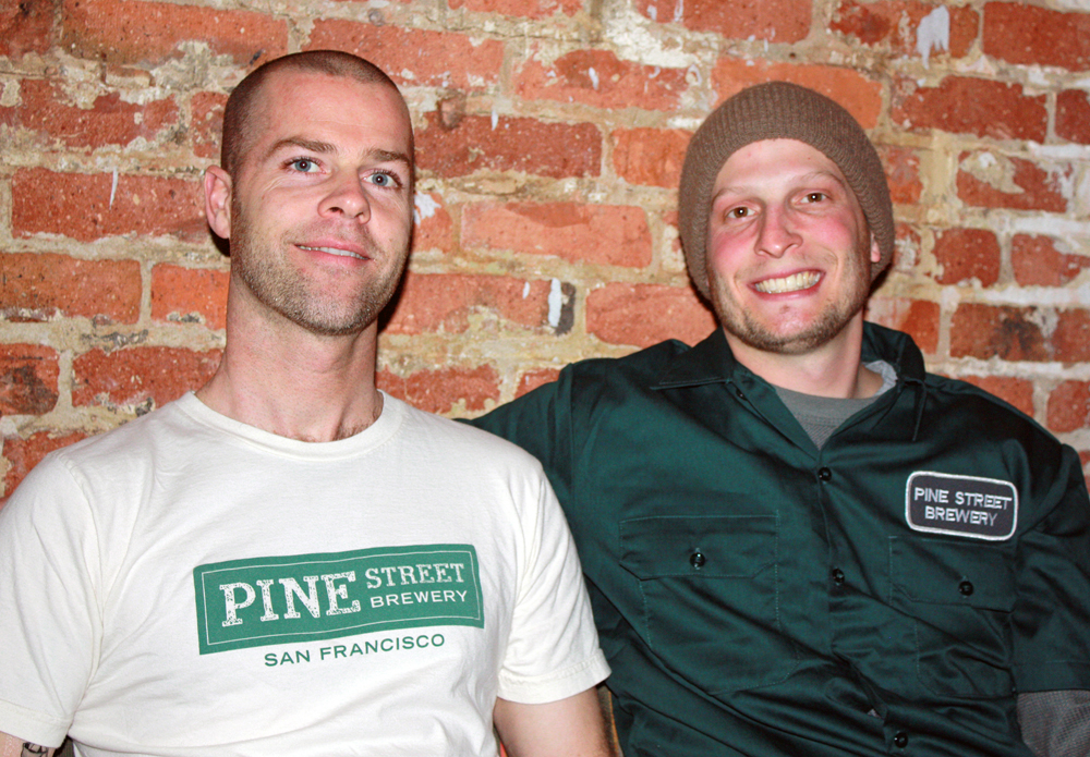 David Alexander and Jay Holliday launched Pine Street Brewery on Monday at the Amsterdam Cafe in San Francisco.