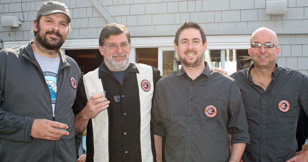 The men behind Mavericks session beers: Head Brewer James Costa, Pete Slosberg, Alex Slosberg and Will Shelton.