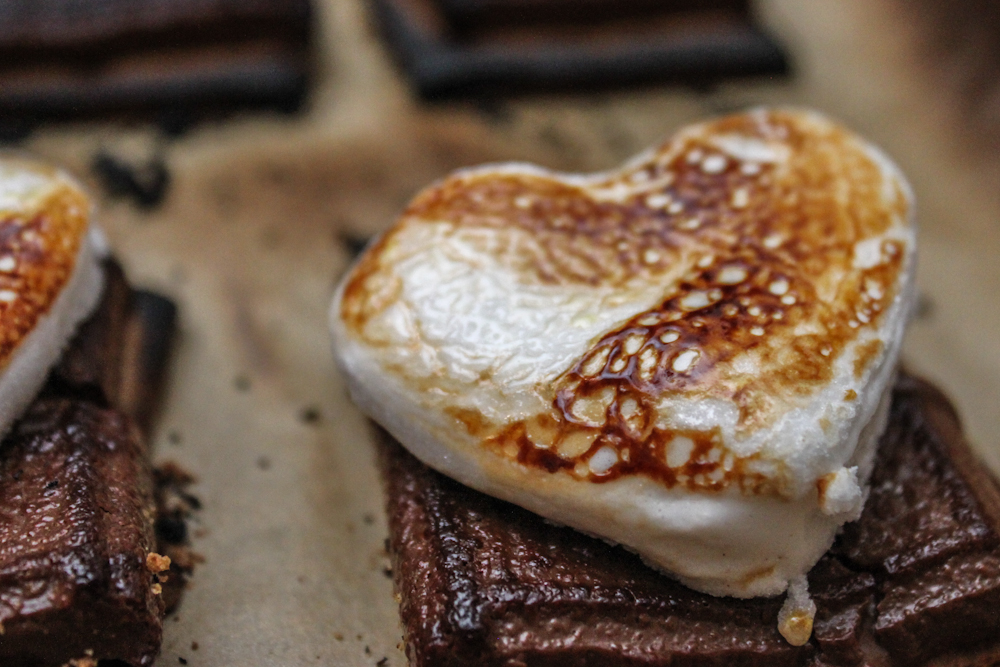 Gooey Valentine's Day Baked S'mores