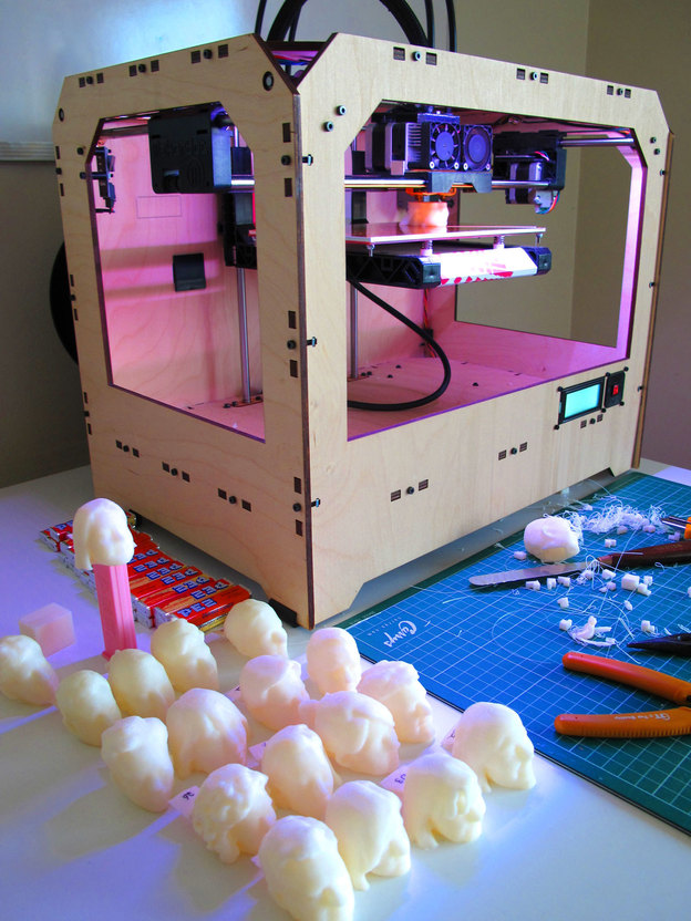 It's slow going printing in 3-D: Each head took about an hour to print. Photo: Hot Pop Factory