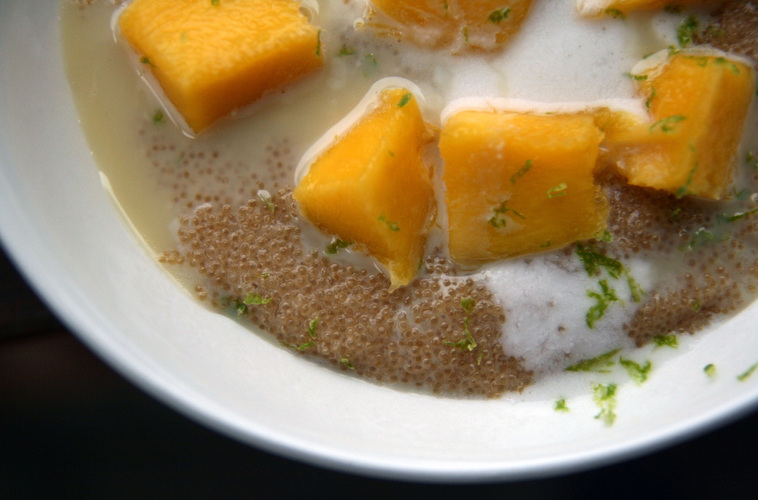 Tropical Amaranth Porridge With Coconut Milk, Mango And Ginger. Photo: Deena Prichep for NPR