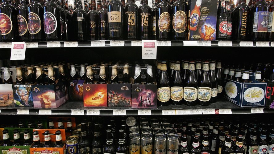 Craft beers are offered for sale at Sam's Wines and Spirits in Chicago. Craft beer has about a 6 percent market share in the U.S. beer market, which is dominated by Anheuser-Busch InBev and MillerCoors. Photo: Scott Olson/Getty Images